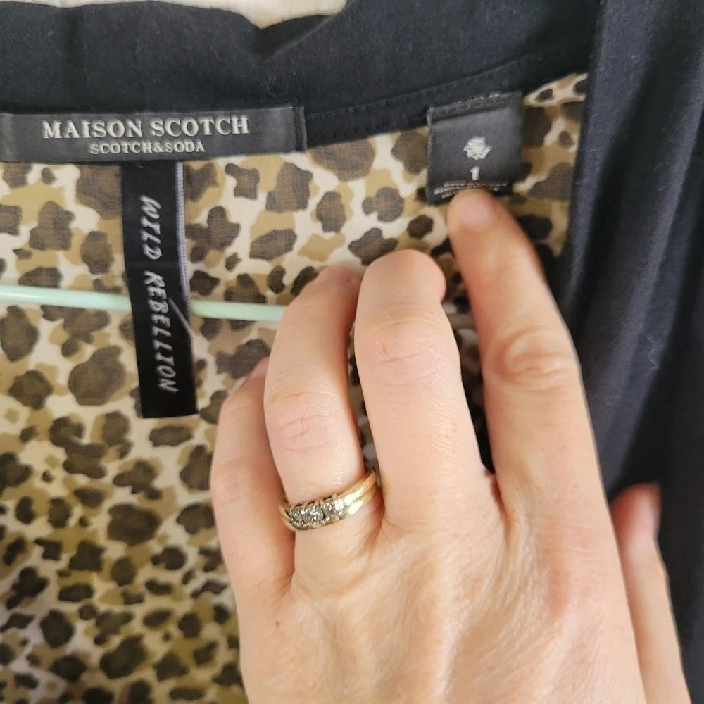 Maison Scotch animal print sheer back top - Picture 2 of 4